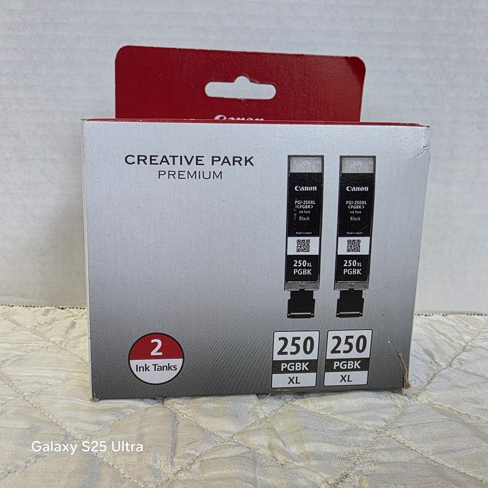 NEW Genuine Canon PGI-250XL Ink Tank - Black, Pack of 2